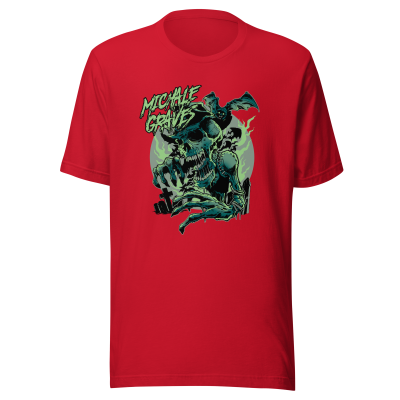 unisex-staple-t-shirt-red-front-67bc7ad7b09d8.png Michale Graves Scarecrow Ghoul t-shirt
